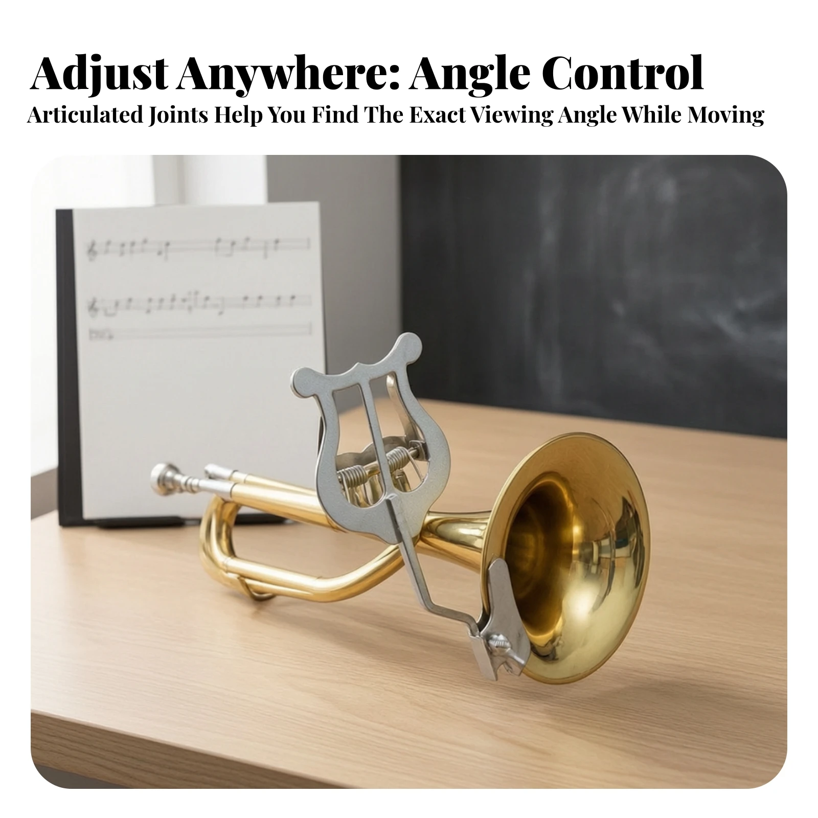 Marching Sheet Music Clip Adjustable Marching Band Music Lyre Holder Portable Accessory Long-Lasting for Trombonists