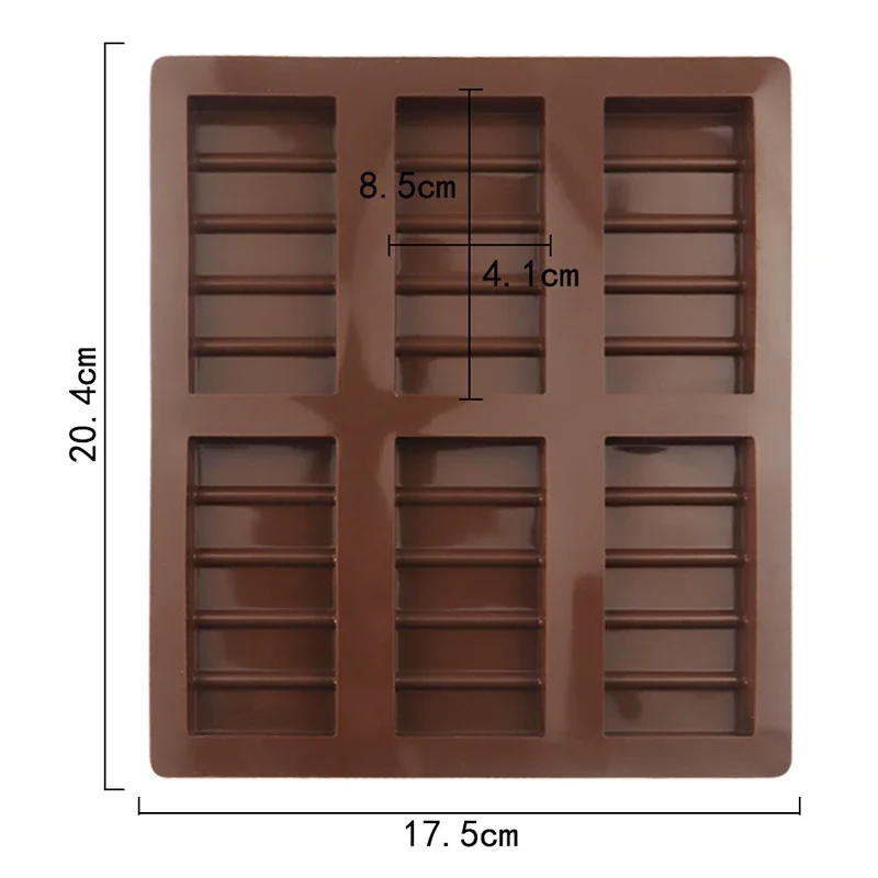 New Chocolate Silicone Mold Candy Bar Snap Candy Break Apart Protein And Engery Stick Making Tools Wax Melt DIY Handmade Kitchen