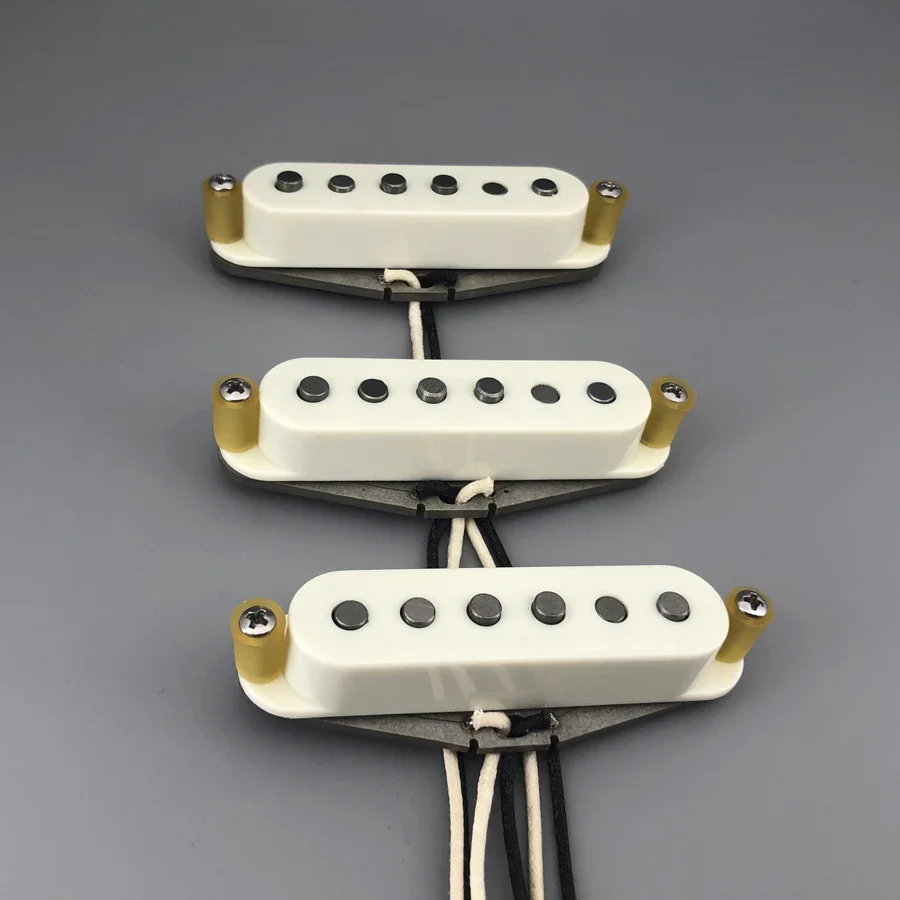 

SSS Handwound Alnico 5 Guitar Pickups Grey Bottom Plate 42 Plain Enamel Wires