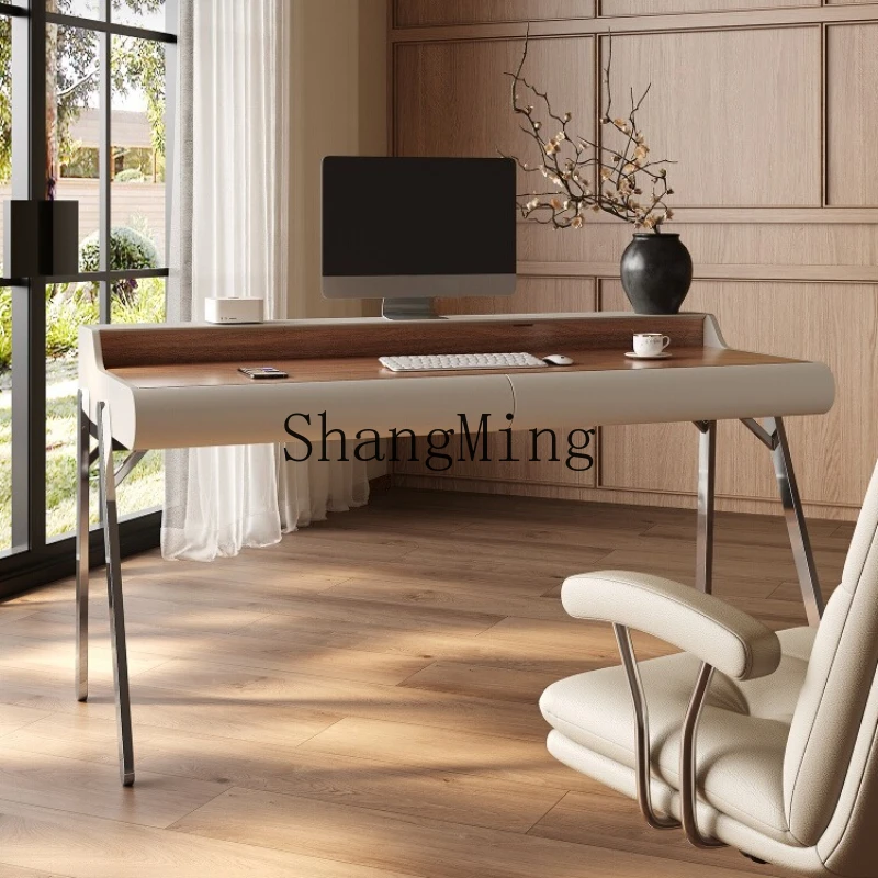 

SM good-looking Minimalist Home Bedroom Simple Living Room Walnut Light Luxury Bedside Computer Desk