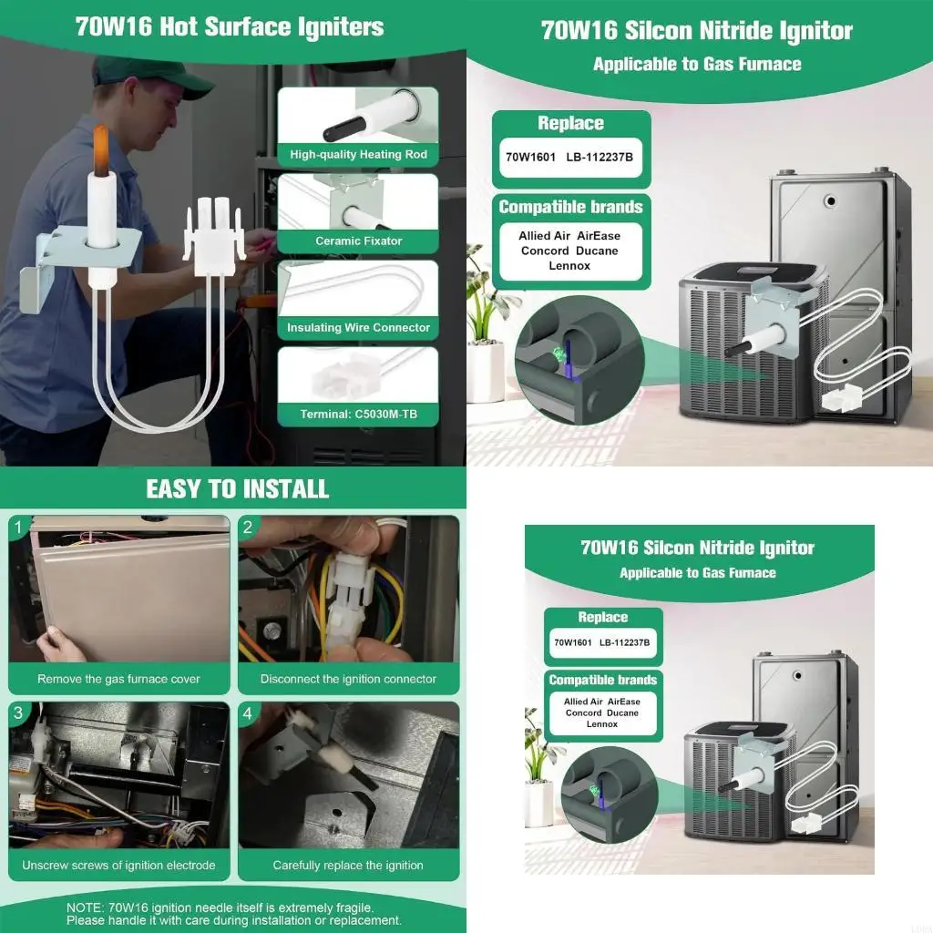 信頼性-70w16-炉点火器の交換品は、家庭用暖房用途に-1500c-までの高速加熱を提供します