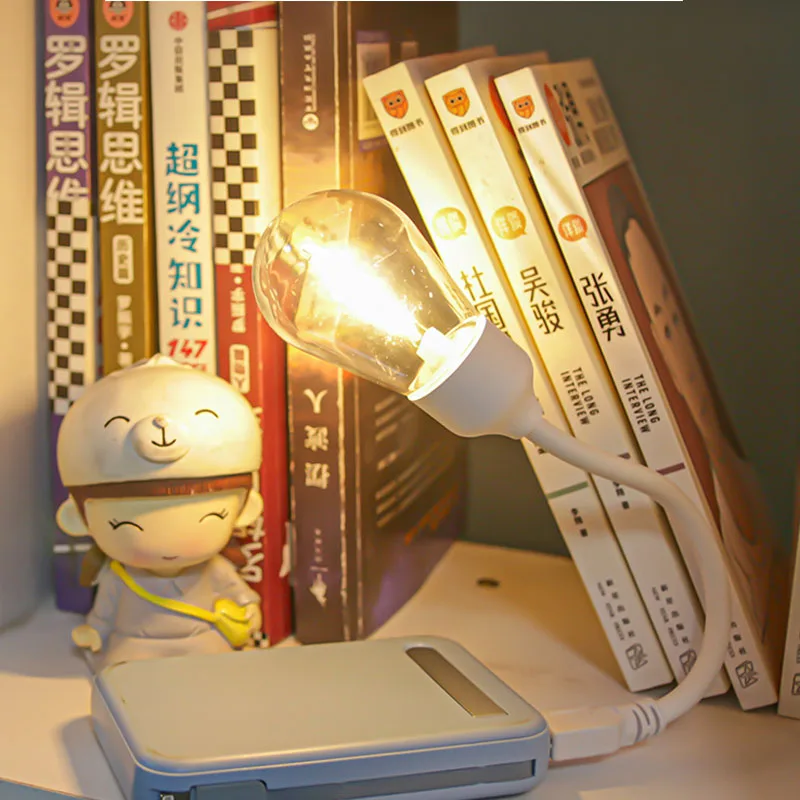 Rotating Folding USB Night Light, Lâmpada de dormir quente, Proteção para os olhos, Abajur de cabeceira para casa, Quarto das crianças