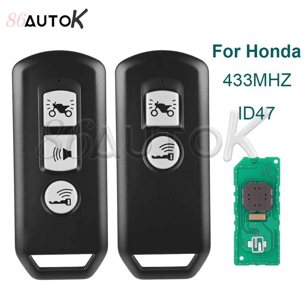 

Motorcycle Smart Remote Key Fob For Honda ADV SH 150 Forza 300 PCX150 K01 K77 K96 K97 K35V3 Scooter 2/3 Buttons 433MHz ID47