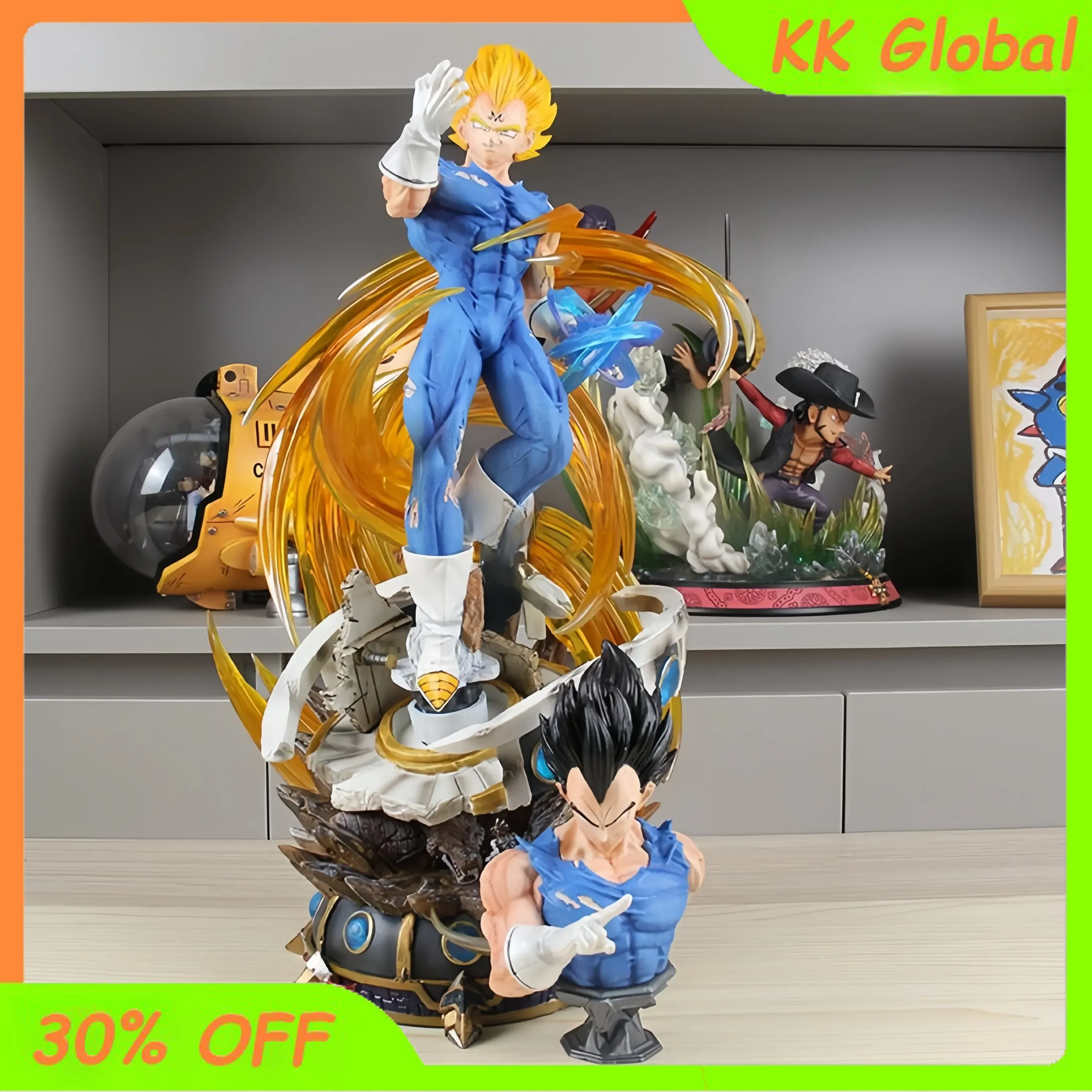 43cm figurka Anime Vegeta IV FigureSuper Saiyan LX Super duży figurka GK wymienna głowa PvcModel zabawki prezentowe