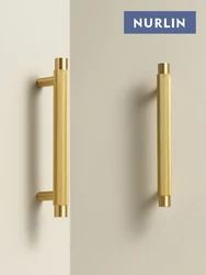 Nurlin Solid Brass Linear Cabinet Handle Drawer Tbar Cabinet Door Pull White Matte Gold Bronze Available Many Size Opation