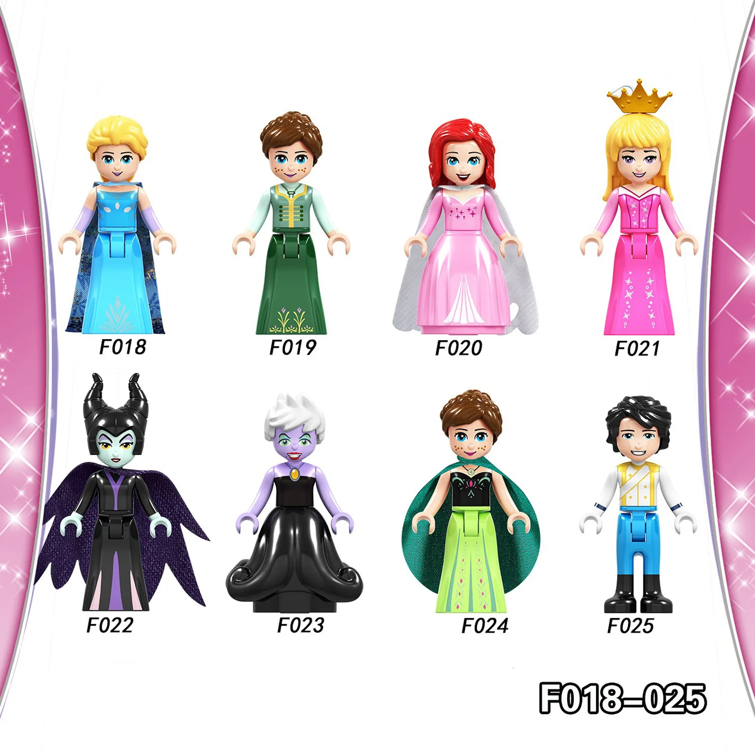 

Disney Princess F018-025 Girls Series Small Particle Building Blocks Figure Assembly Toys