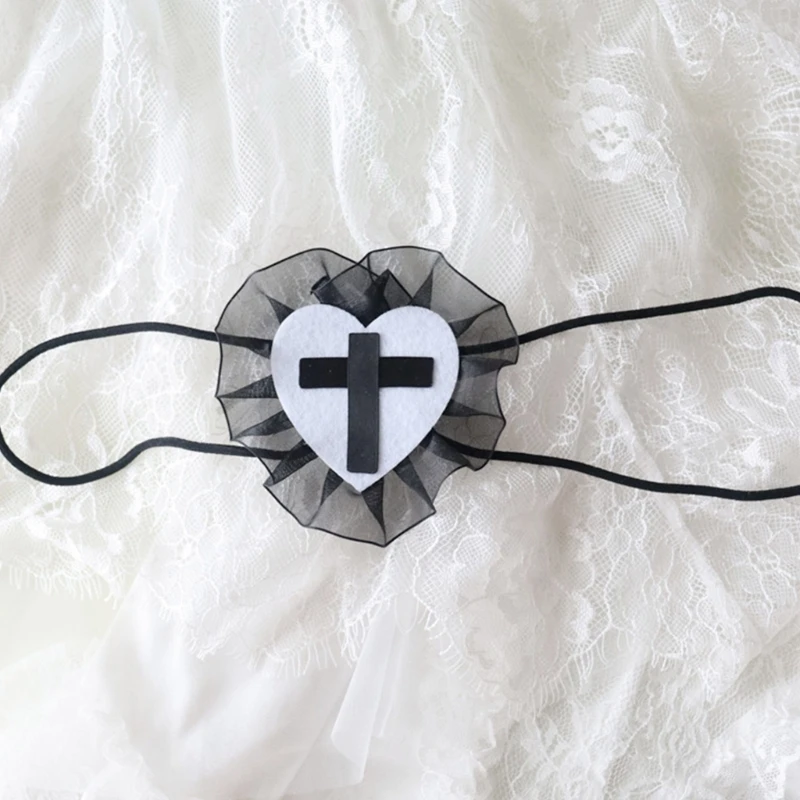 

Cross-Embroidery Single Eye Mask Blindfold Cross-Eye Patch Cosplay Accessories