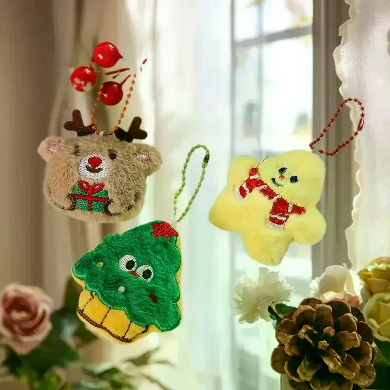 

Soft Plush Cartoon Santa and Snowman Keychain; Christmas Backpack Hanging Ornament; Ideal for New Year's Party.