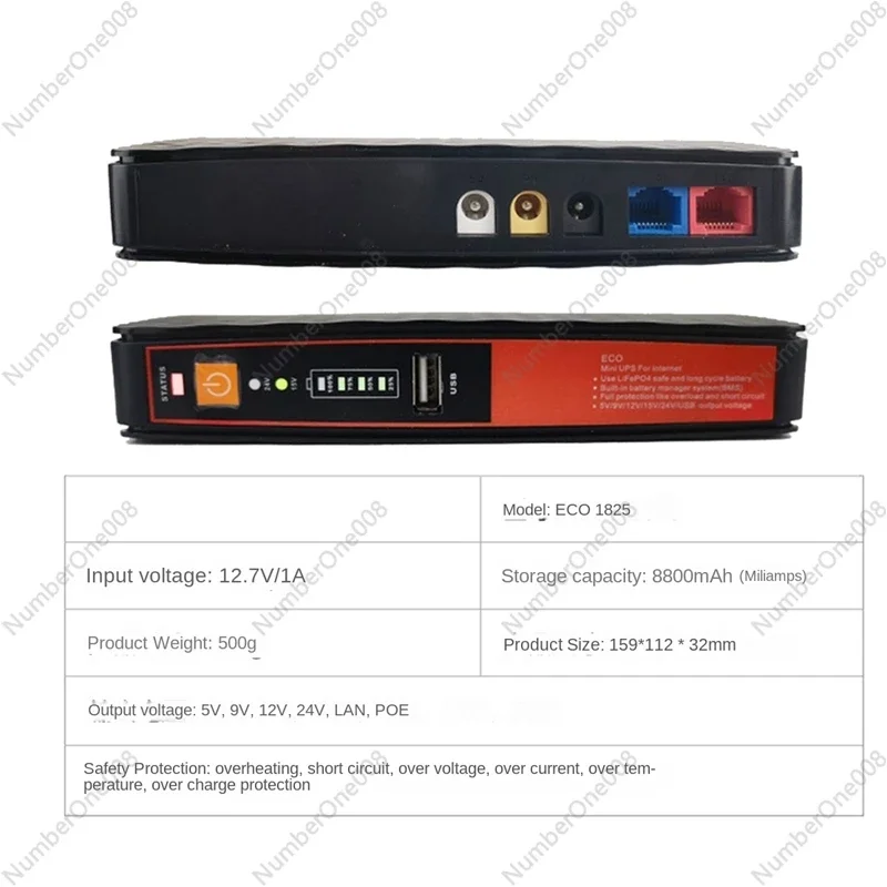 5V 9V 12V 24V Uninterruptible Power Supply Mini UPS LAN POE 8800Mah Battery Backup for Wifi Router CCTV