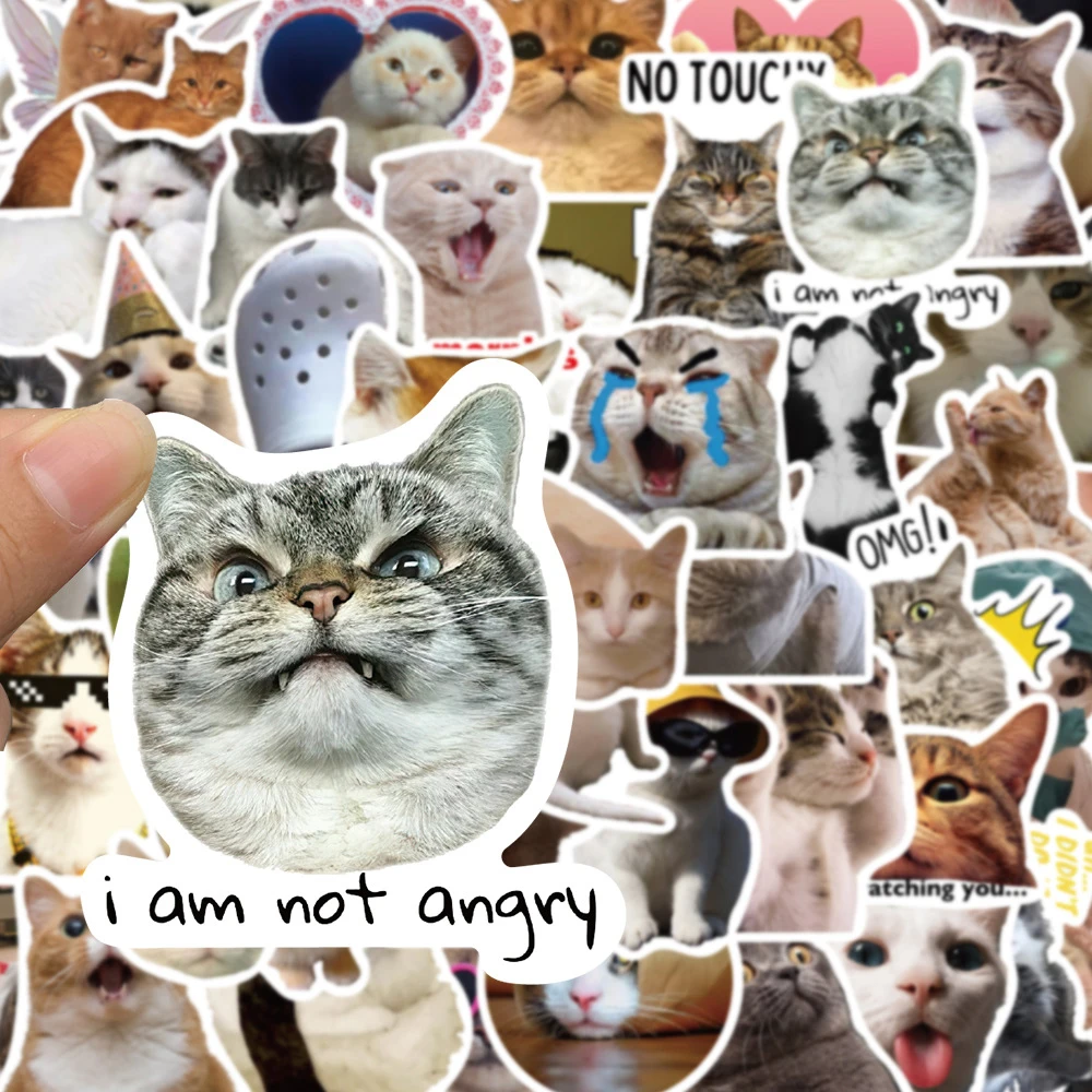 

10/30/50pcs Funny Classic Cat MEME Graffiti Stickers Cute Kitten Expression Decals Decorative Laptop Scrapbook Phone Sticker Toy