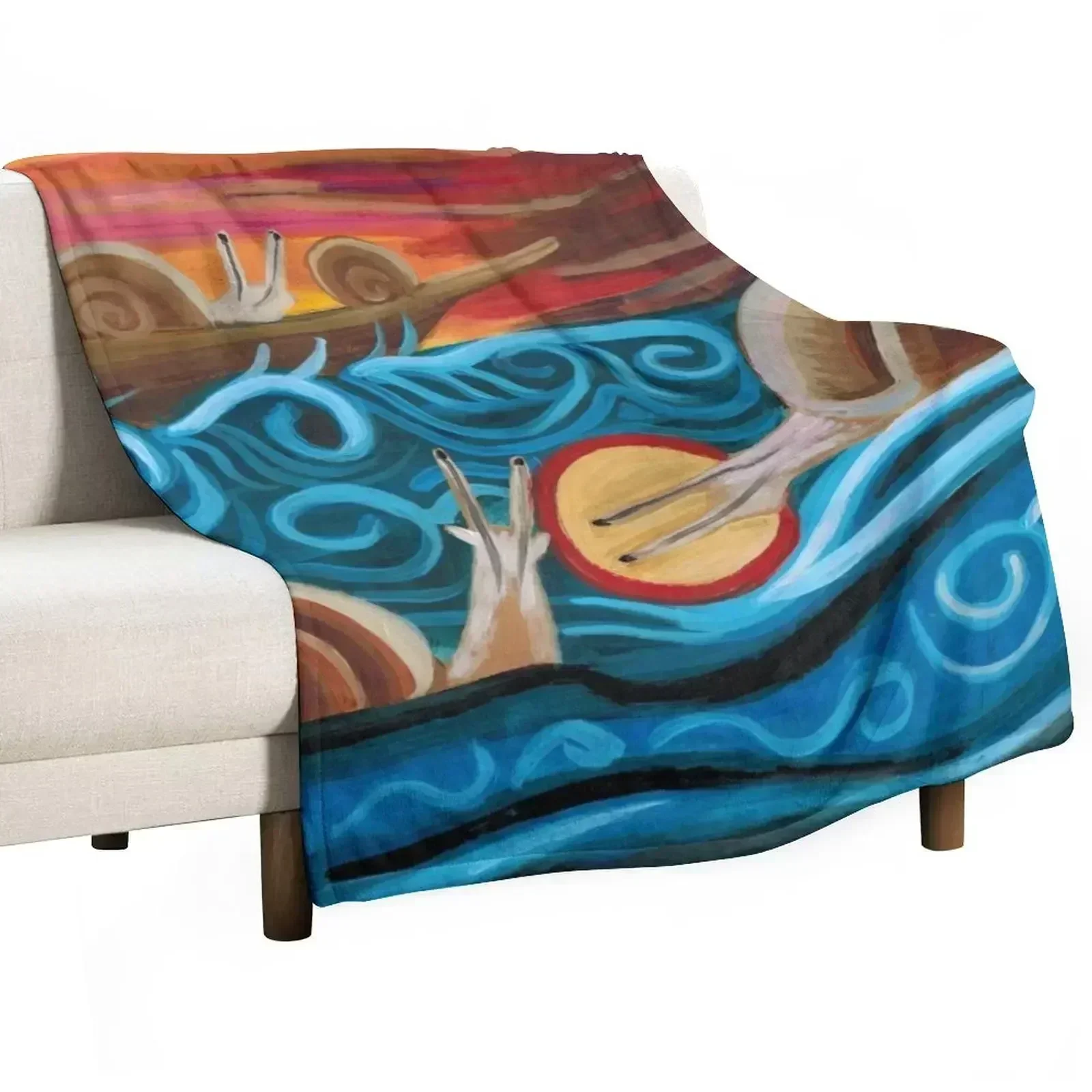 Snail Jesus Walks on Water and Saves Drowning Peter Throw Blanket Giant Sofa Furry Multi-Purpose Blankets