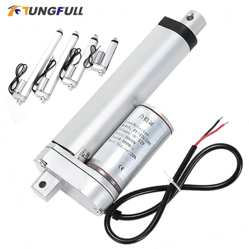 Siłownik liniowy DC 12V/24V Push 100-1000N Napęd liniowy Silnik elektryczny Elektryczny siłownik liniowy 20mm 30mm 50mm Skok