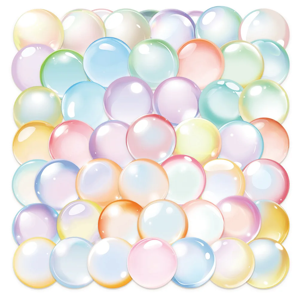 50 Stück Transparente Bubble-Cartoon-Aufkleber Graffiti-Sticker Dekorierte Koffer-Wasserflaschen-DIY-Skateboard-Helm-Selbstklebeetiketten