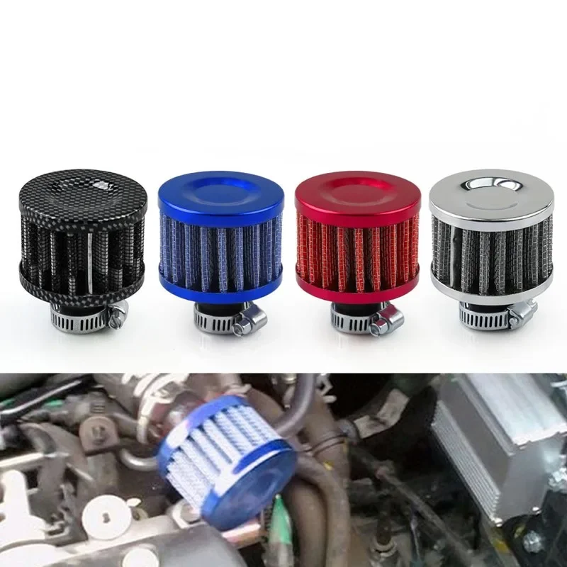 1PC Universal Interface Car Air Filters 12mm ForMotorcycle Cold Air Intake High Flow CrankcaseVent Cover Mini Breather Filters