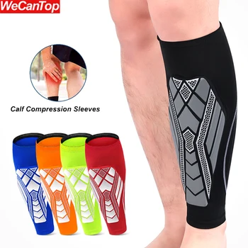 Mangas de compressão com almofada EVA para homens e mulheres, suporte de perna para caneleiras, caneleiras para corrida e futebol, 1PC