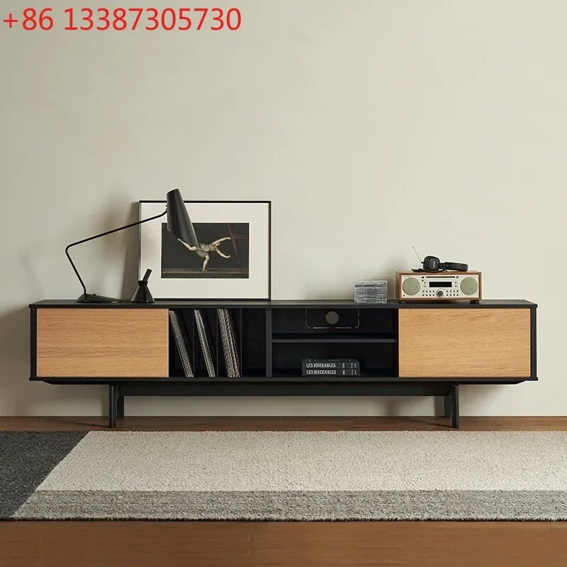 Nordic wabi-sandy wind solid wood retro color matching walnut solid wood TV cabinet
