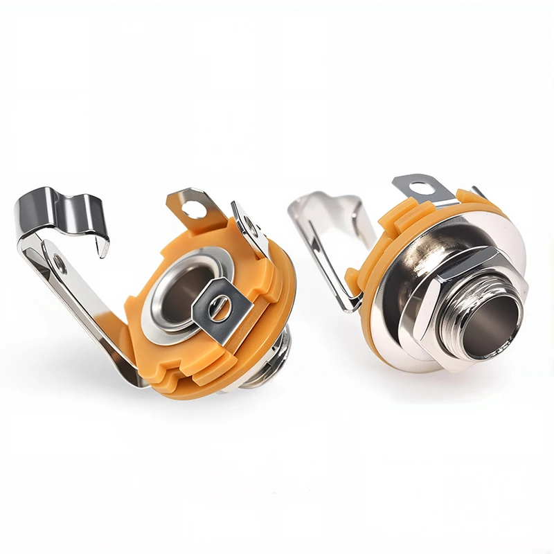 10pcs 6.35mm / 6.5mm 3 Pole Stereo Plug Jack Audio Female Connector 6.35 Welding Type Mono Microphone Panel Socket