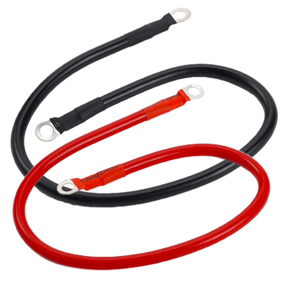 

Battery Inverter Connection Cable Set with Terminals 6AWG 50cm PVC Wire Stranded Red Copper Core Tin-plated Lug