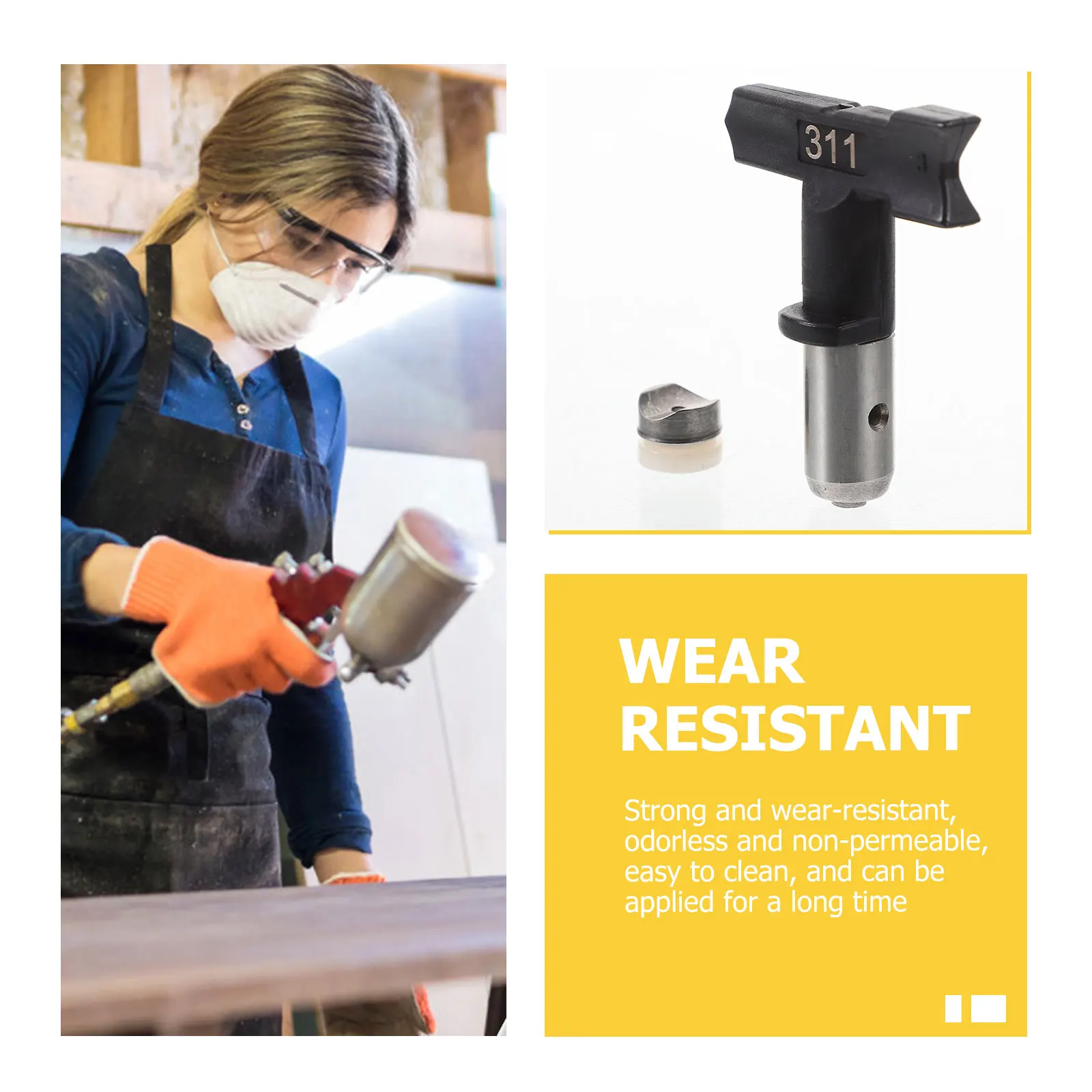 

1 pc Reversible Airless Sprayer Tips -Resistant For Narrow Surfaces Water-Based Lacquers Stains Seal Nozzle Spray