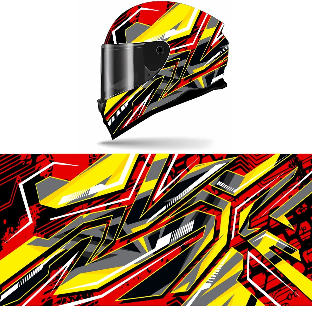 

Abstract irregular graphics of colored lines Motorcycle Helmet Stickers Self Adhesive Racing Custom Helmet Wrap Vinyl Decal