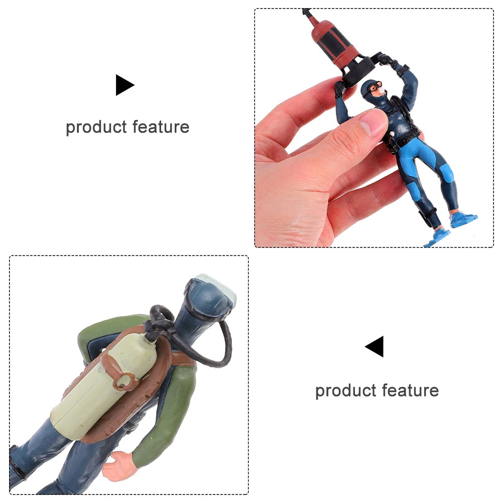 

8 Pcs Diver Ornaments PVC Mini Figurine Kids Decorations Sand Table Accessories Beach Pool Garden Bathtub Learning Tools