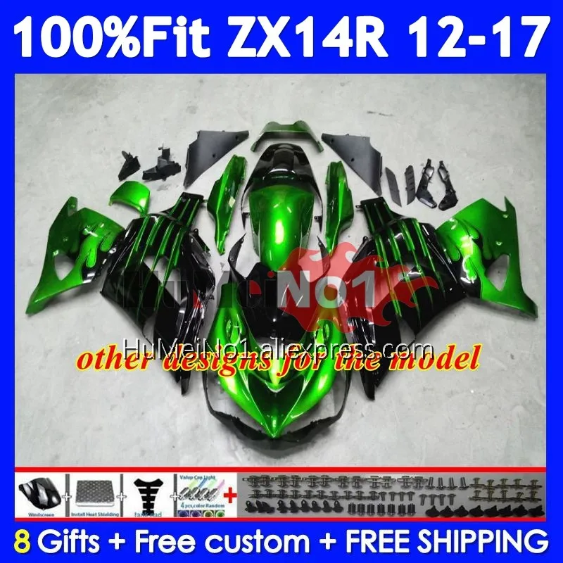 Body For KAWASAKI NINJA ZX 14R ZX14R 2012 2013 Red flames 2014 2015 2016 2017 229No.23 ZX14 R ZX-14R 12 13 14 15 16 17 Fairing