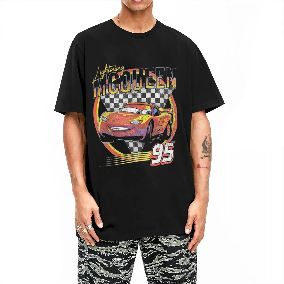 Fun Lightning Mcqueen Car Rust Eze T-Shirt for Men Women Round Neck Cotton T Shirts Short Sleeve Tees Summer Clothes