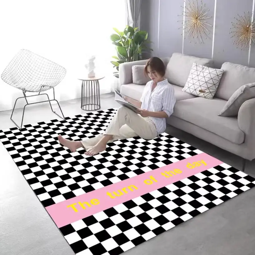 

Creative Color Checkerboard Plaid Carpets for Living Room Decoration Large Rugs for Bedroom Decor Carpet Rug Floor Mats for Home