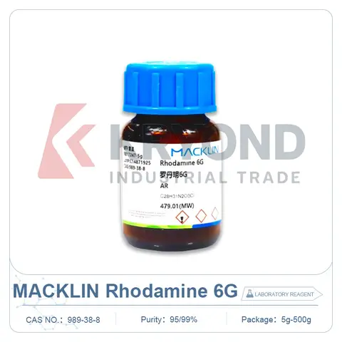 MACKLIN Rhodamine 6G R6G CAS 989-38-8 Reagent Grade Fluorescent Dye for Laboratory Analysis Testing Research Powder Use 5g 500g