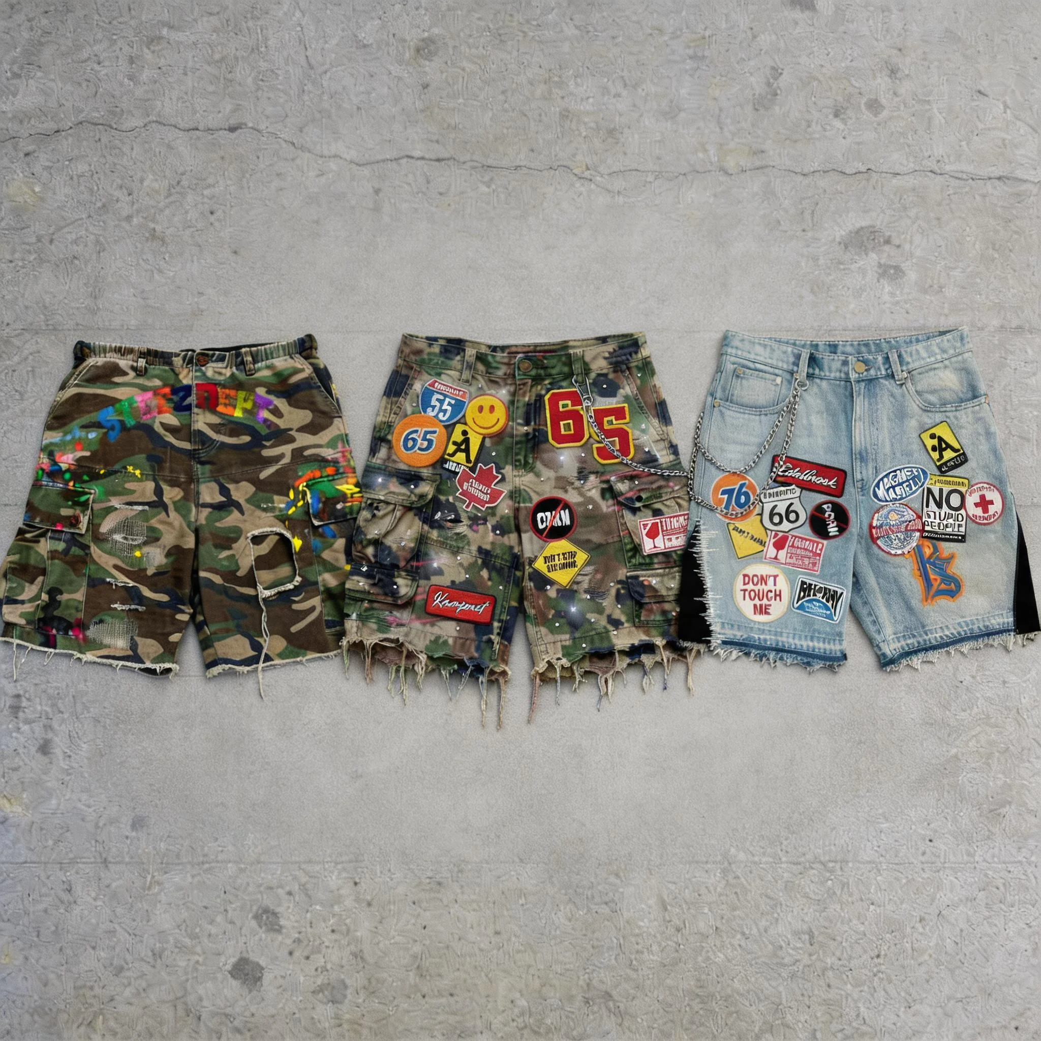 Y2k Hip Hop Camo Short Jeans P - đánh giá và giá Mens Fashion Camo Pants