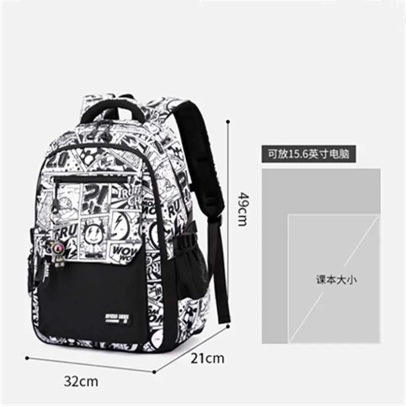 2025 New Waterproof Man Backpack Fit 15.6inch Laptop Graffiti printing Backpack Women Oxford Travel Male Bag Vintage School Bag
