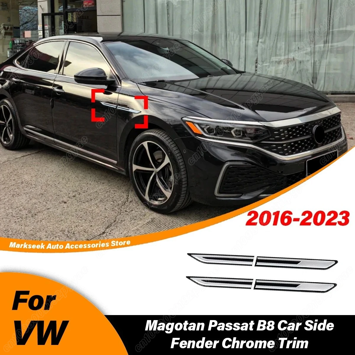 

Для Volkswagen Magotan Passat B8 2016 2017 2018 2019 2020 2021 2022 2023 Автомобильная боковая рамка, хромированная накладка, комплект модификации кузова