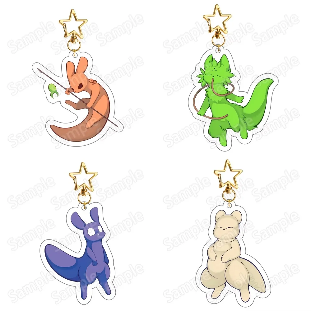 6CM Anime Rain World Keychain Stand Model Cosplay Characters Ornament Accessories Goods Collection Gifts