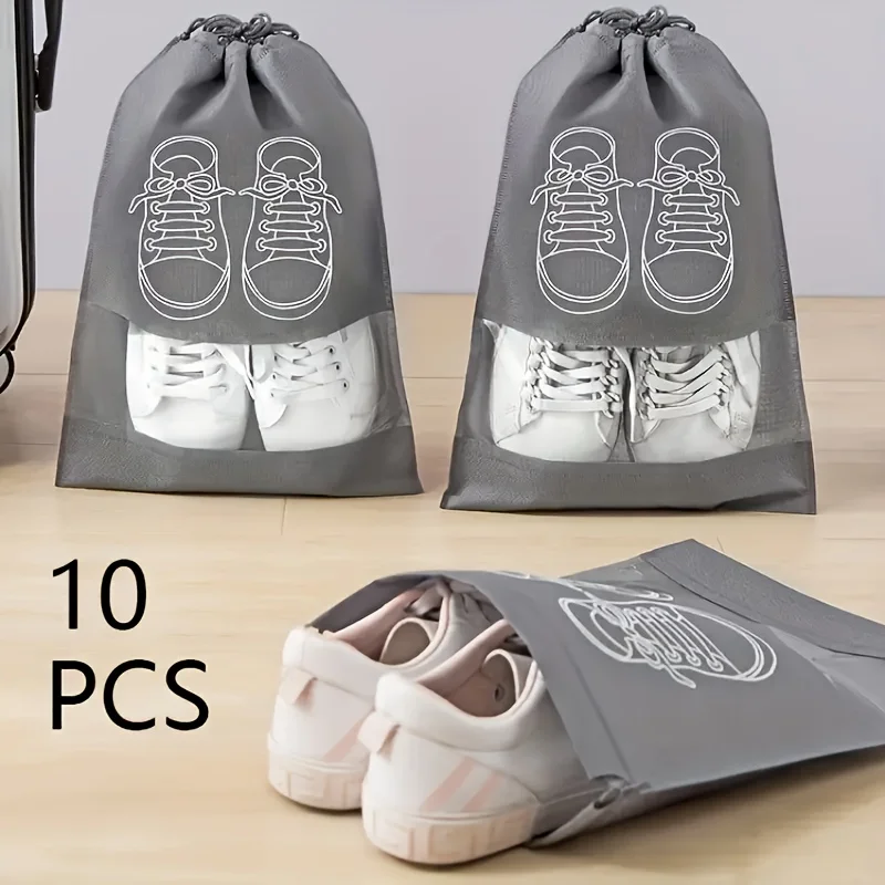 

10PCS Travel Shoe Bag, Drawstring Shoe Bag,Lightweight and Breathable Home Travel Storage Bag, Back To School Season Storage Bag