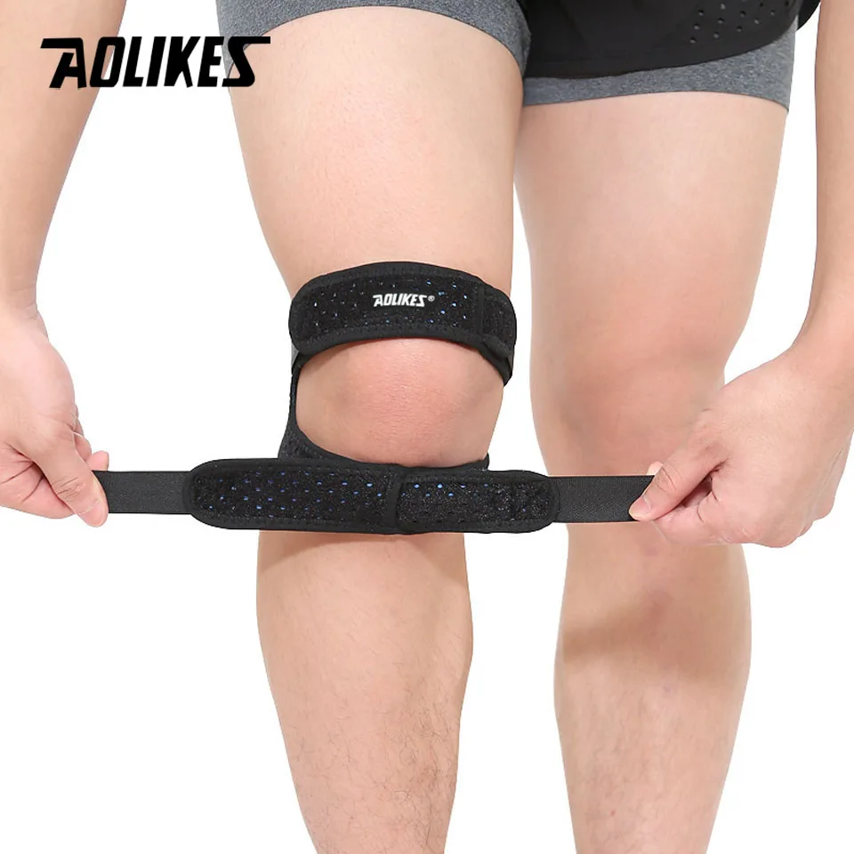 AOLIKES 1Pcs Adjustable Patella Knee Strap with Double Compression Pads Knee Support for Running Basketball Football Cycling