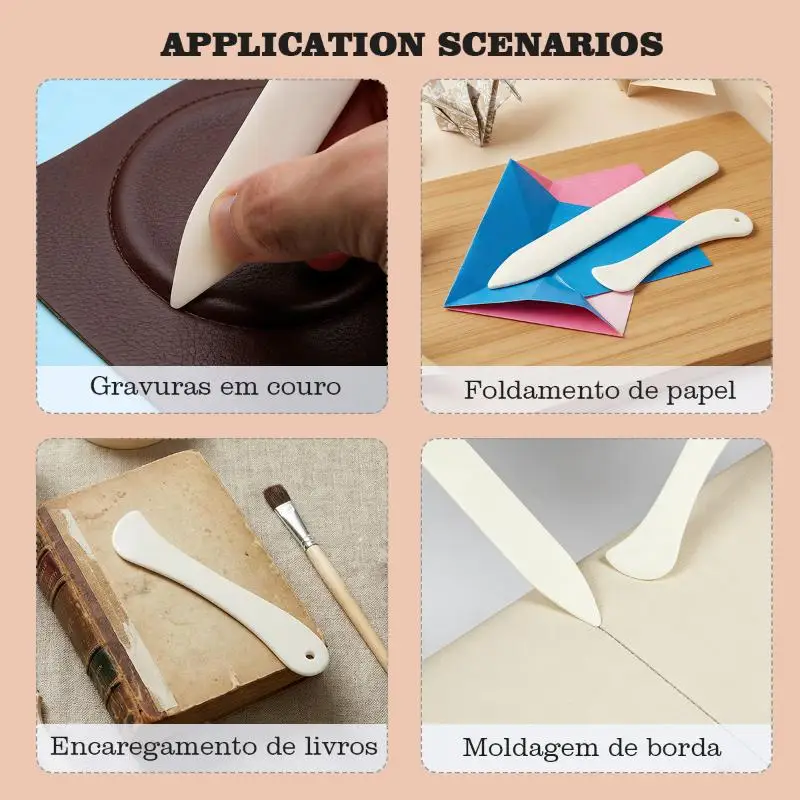 Leather Craft Bone Folder 2Pcs Hand Sewing Tool Scoring Folding Creasing Edges For Leather Paper Plastic Handmade Projects view 2