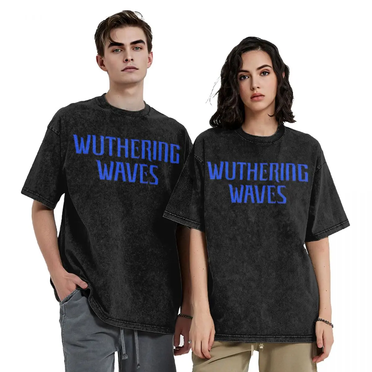 Graphic Printed Wuthering Waves Game Lover Fans T Shirts Merch for Men Women Washed Tee Shirt Harajuku T-shirt