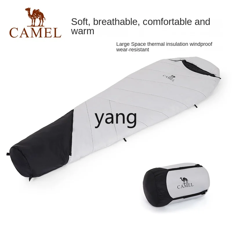 Yjq Outdoor Mummy Sleeping Bag Adult Adult Lunch Break Thickened Cold Protection in Winter Warm Camping down Cotton Equipment