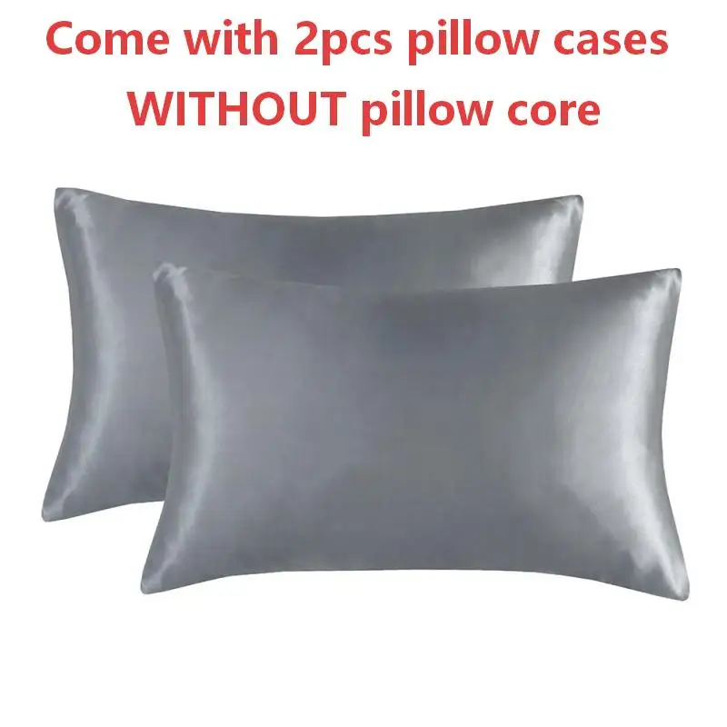 1Pair Standard 51x66cm Pillowcase Silk Pillow Cover Silky Satin Hair Beauty Pillow Case Comfortable Pillow Case Home Decoration