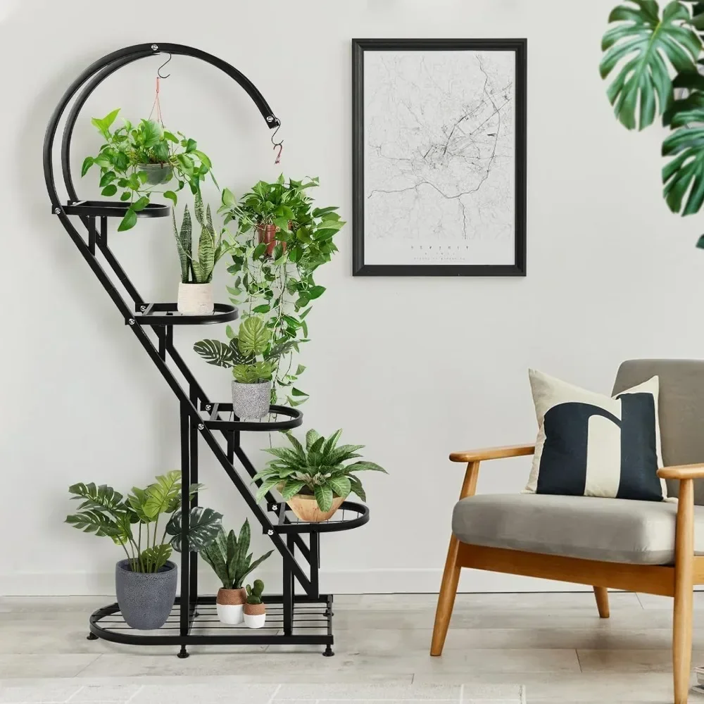 

Adjustable Heart Shape Tall Plant Stand With Rack Plant StandFlowerpot Display Racks Flowers Indoor 5 Tier Metal Plant Shelf