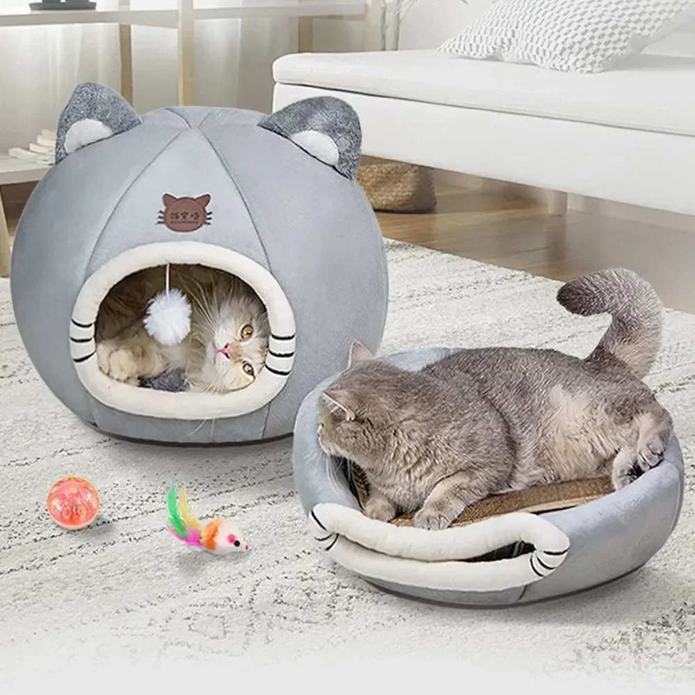 

Pet Tent Cave Bed for Cats Small Dogs Self-Warming Cat Tent Bed Cat Hut Comfortable Pet Sleeping Bed Cat Litter Mat