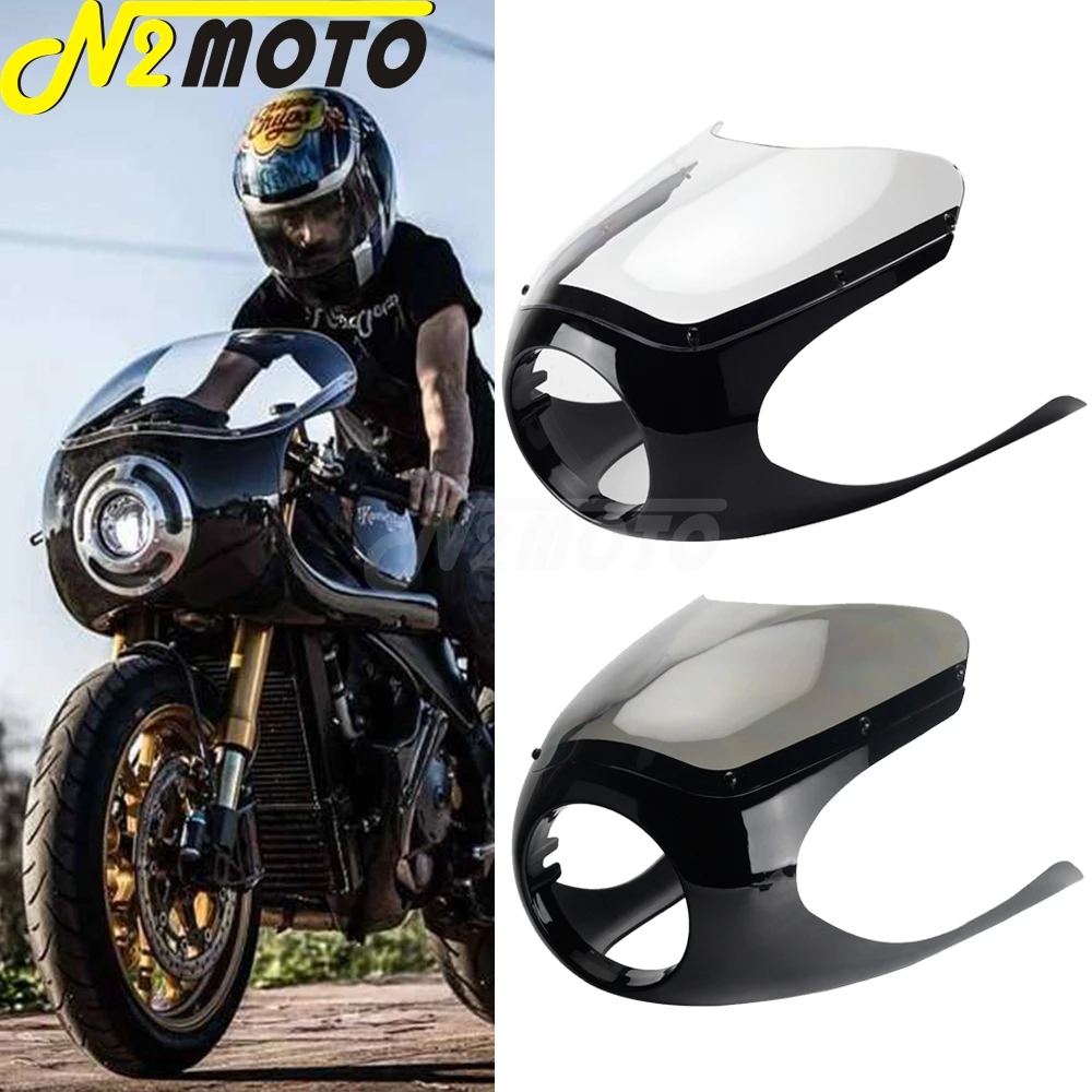 

Cafe Racer Style 6-1/4" Headlight Half Fairing Cowl Mask For Honda CB CM Yamaha XS XSR XJ XV RD 400 500 550 650 700 750 850 1000