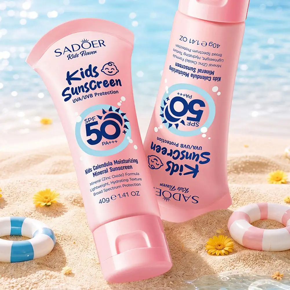 Mineral Sunscreen Gentle Lotion Sunscreen SPF50 Sunblock Calendula Moisturizing Mineral Sunscreen For Face & Body, Travel Size