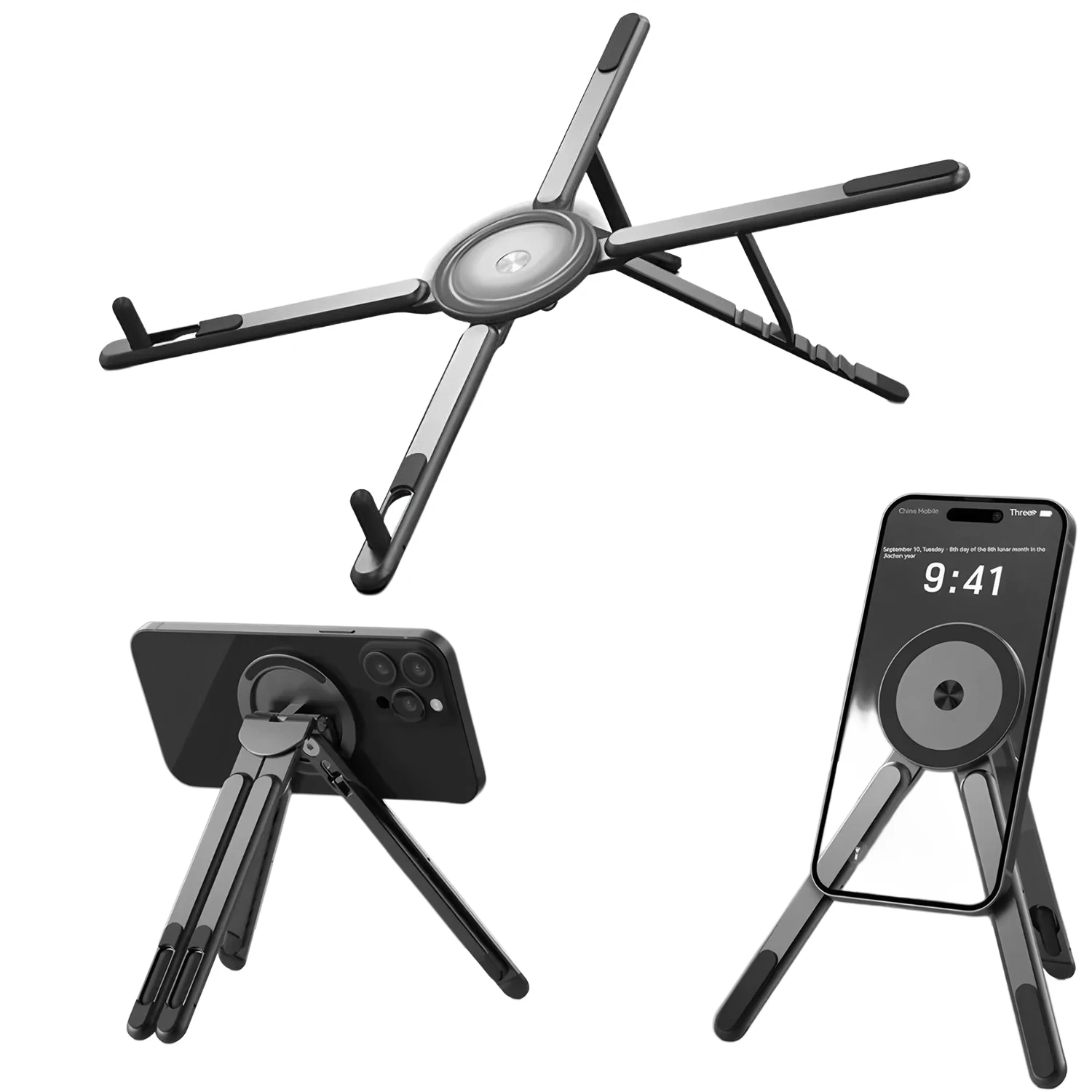 Multi-Angle Adjustable Laptop Stand Foldable Non-Slip Cooling Support Base Compatible With MacBook All Laptops Tablets Phones