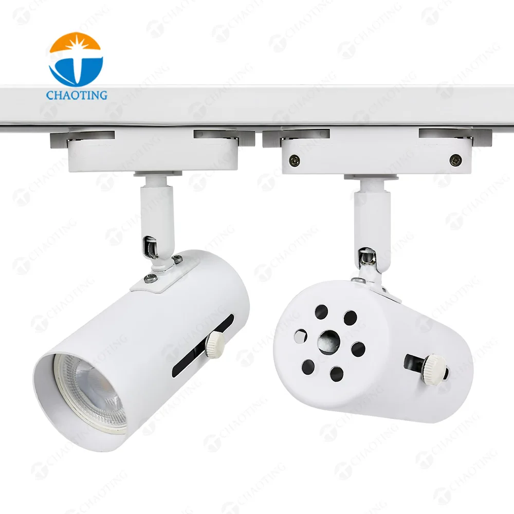 Diskon besar lampu sorot dalam ruangan 2 3 4 kawat rel dan sorot langit-langit dapat disesuaikan Mr16 Gu5.3 Gu10 tempat lampu Track Led perumahan perlengkapan lampu