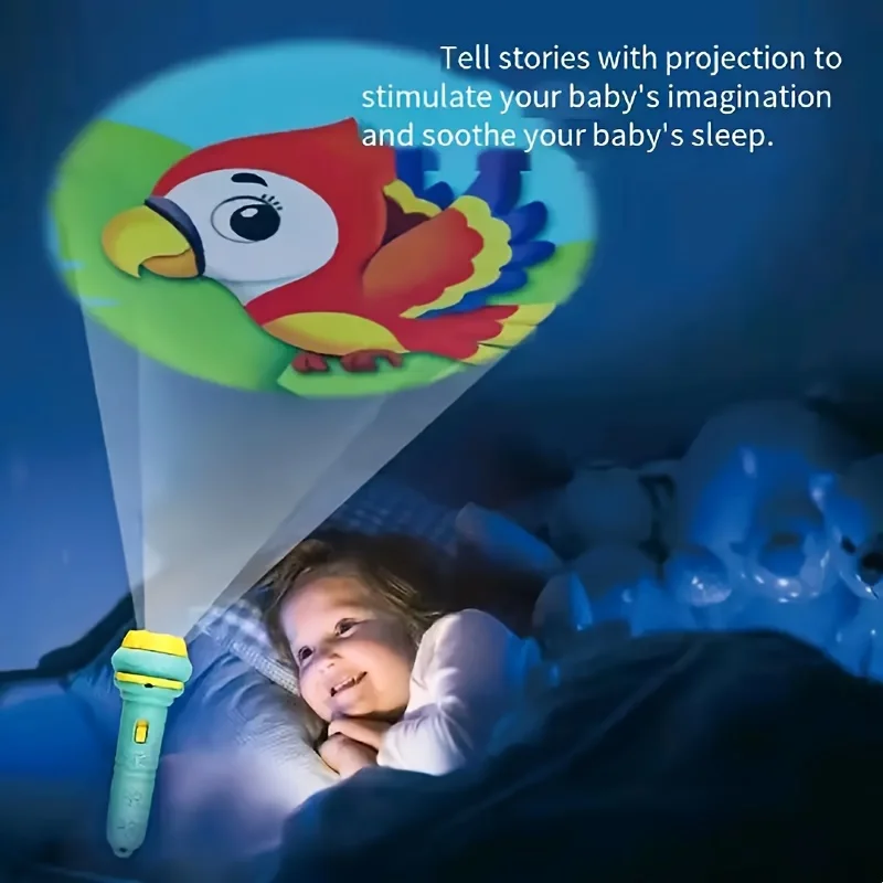 hot selling 1pc Fun Projection Flashlight: Stimulate Imagination with 32 Patterns And 4 Cards - Suitable for Ages 3-12 children