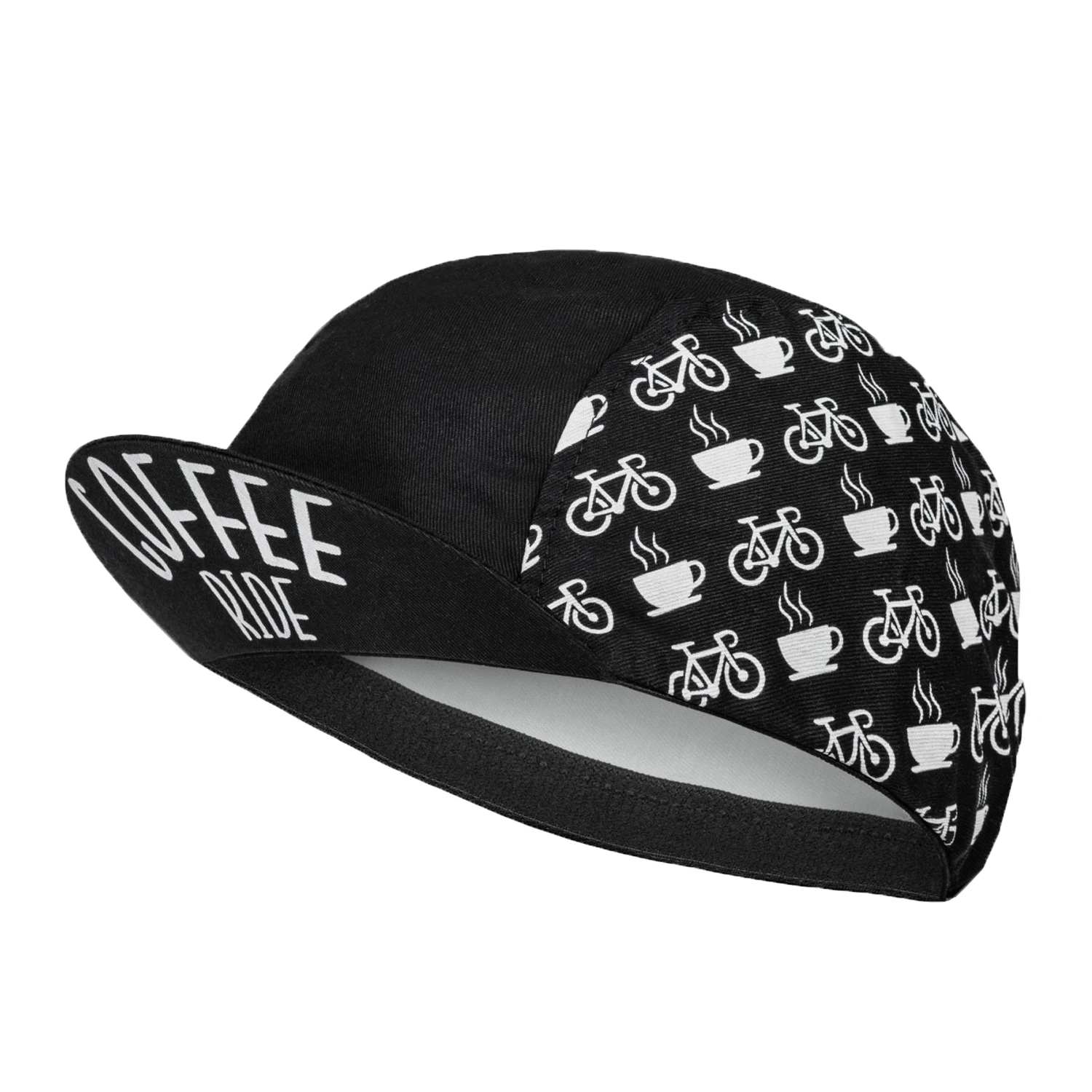 XIMATT Classic Retro Coffee Ride Bike Polyester Cycling Caps Black White Quick Drying Breathable Summer Bicycle Balaclava Cool