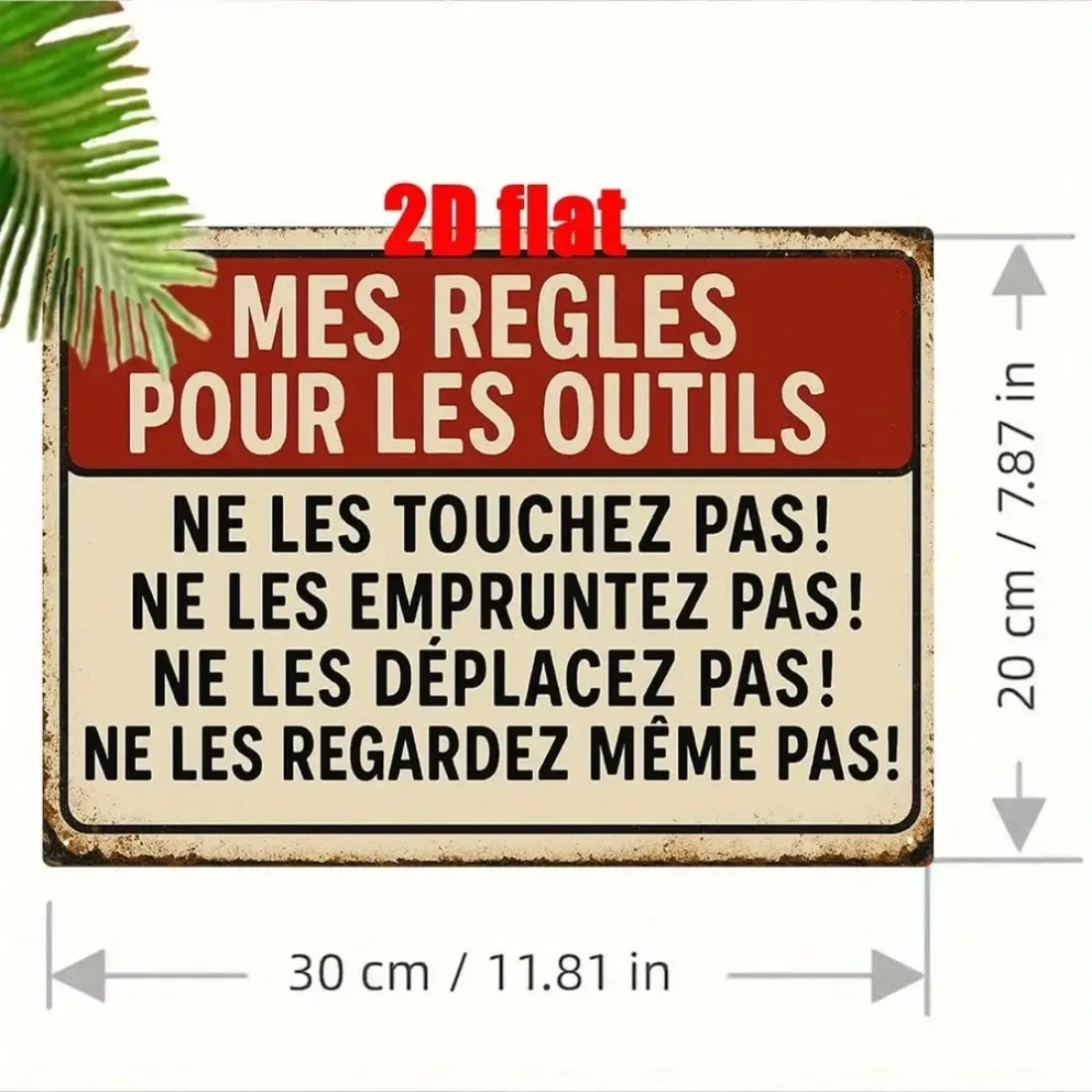 Classic French Workshop 2D Metal Sign - Vintage Tool Themed Iron Plaque, Rustic Wall Art Decor for Garage, Barn & Repair Shop