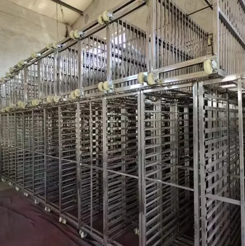 6 10 15 16 Tiers Stainless Steel Baking Trolley Kitchen Cart  Multi- Functional Food Serving Trolley Dish Mobile Bun Pan Rack