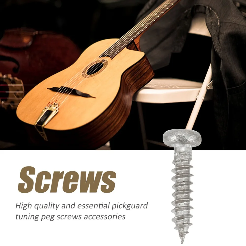 50pcs Tuning Pegs Mounting Screws​ Metal 2.2*11mm ​Machine Heads Mounting Screws Silver/Black Guitar accessories